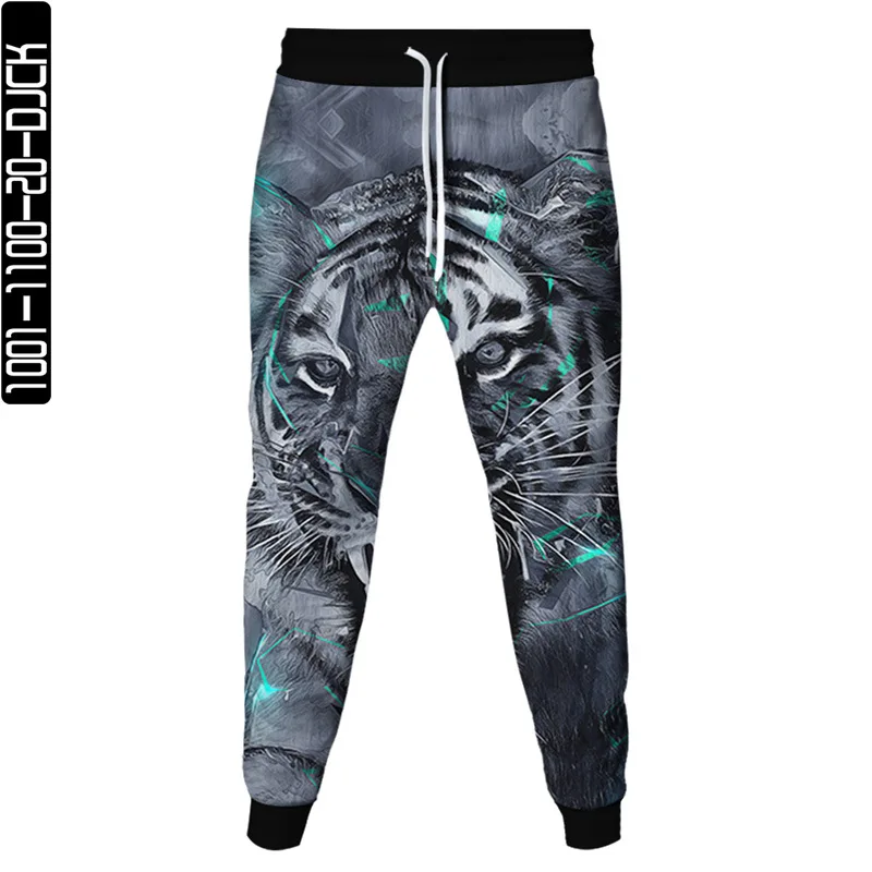 Primavera autunno Animal Tiger Print uomo moda pantaloni sportivi donna Outdoor abbigliamento Casual pantaloni pantaloni da Jogging maschili Plus Size S-6XL