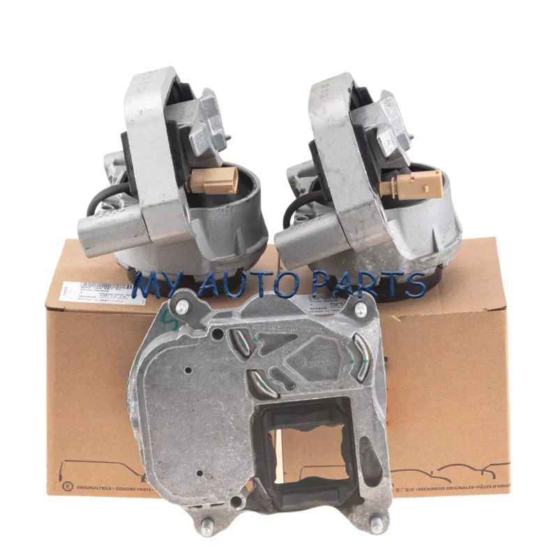 Pair of Engine Mounts and Transmission Mount For Audi A6 A7 S6 2.8L 3.0T 4G0199381PL 4G0199381PM 4G0399153T.