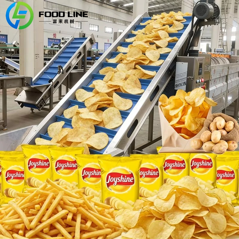 Custom Fried Onion Rings Production Line  French Fries Fully Automatic Industrial Fresh Potato Chips Banana Chips Frying Line