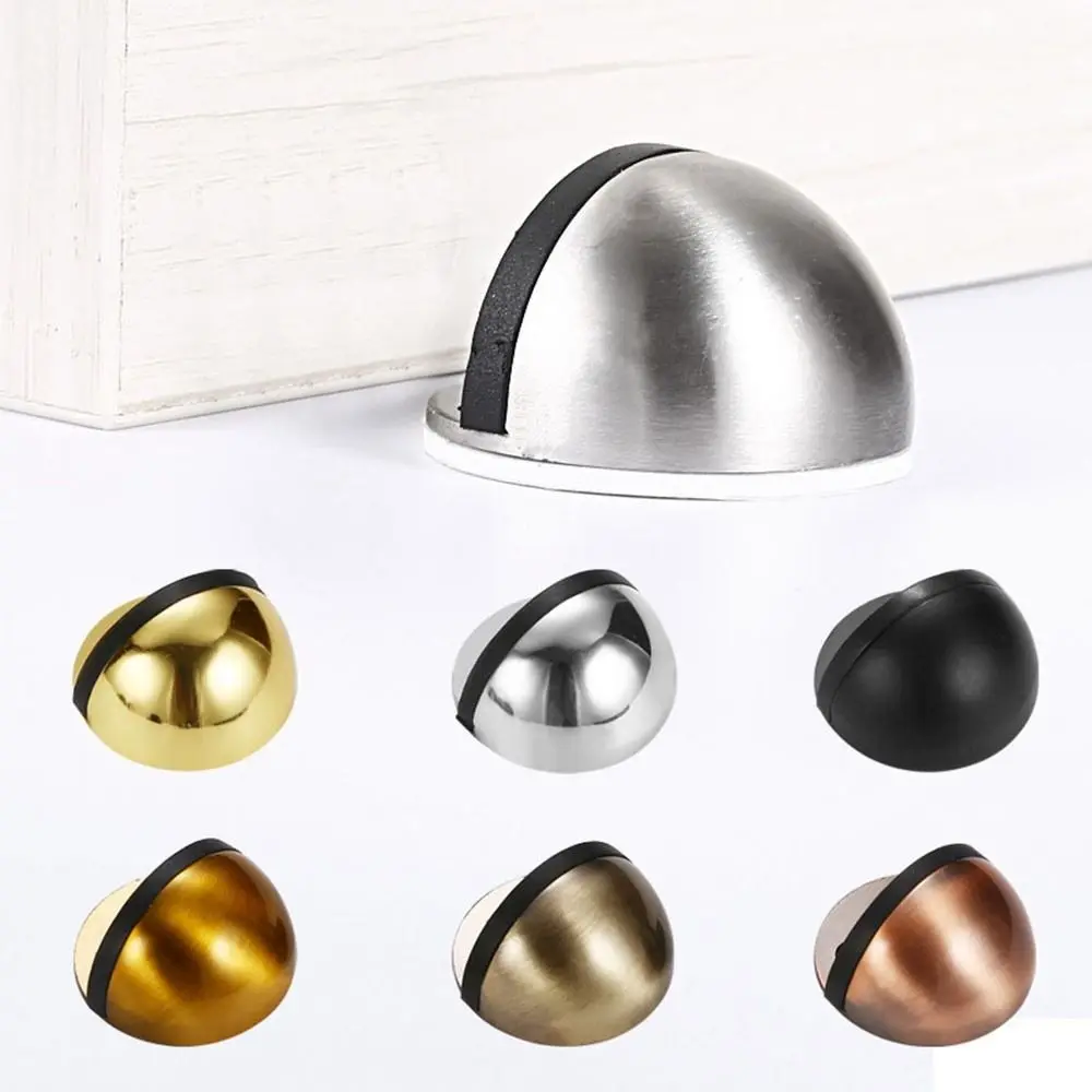 New Stainless Steel Door Stopper Non Punching Anti-collision Door Holder Hardware Nail-free Door Stop Door