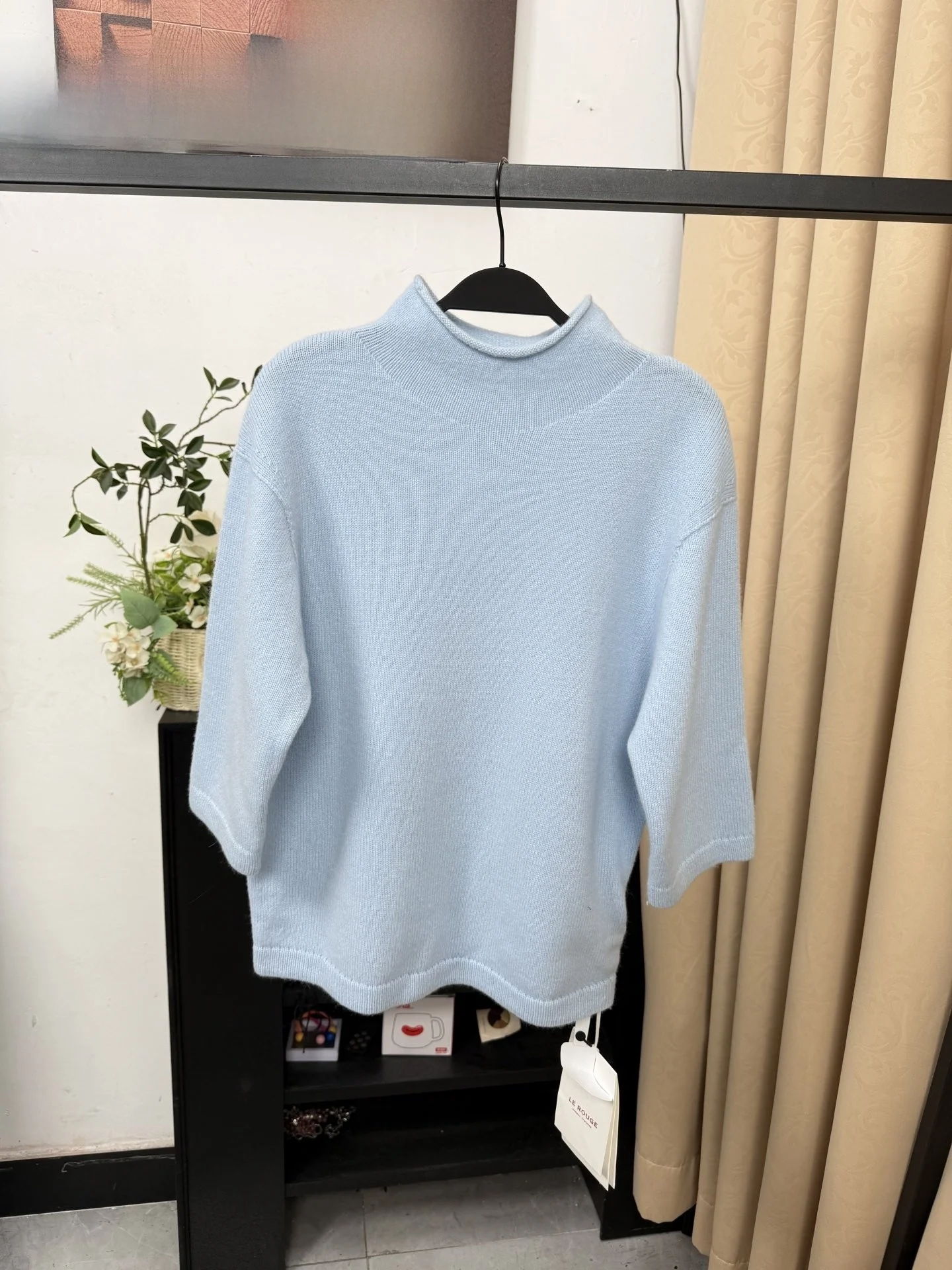 

Le Rouge Zoumeimei Ele past Memories: Женский вязаный базовый топ из 100% шерсти с высоким воротником в стиле ретро