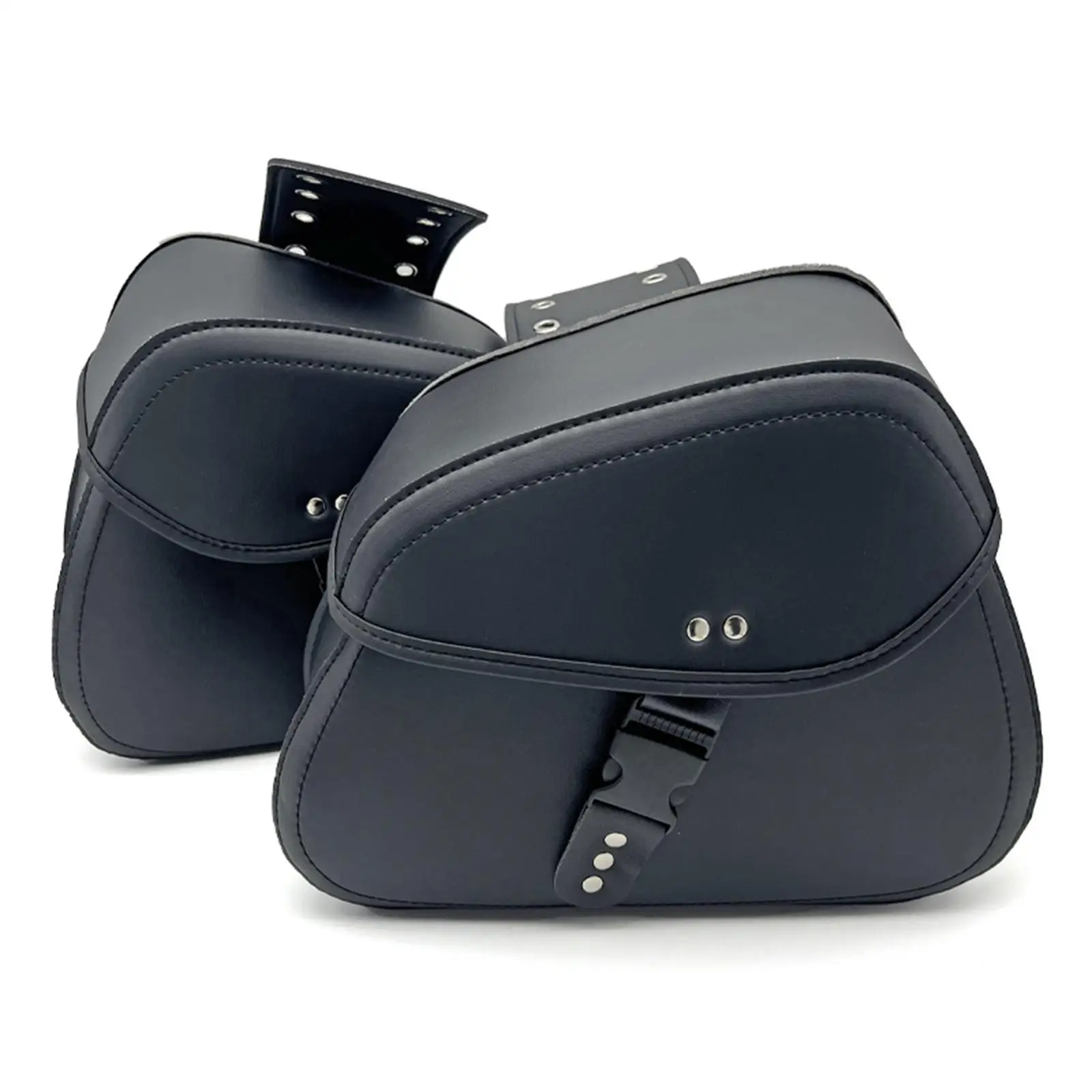 

2x Generic Motorcycle Saddle Bag Large Capacity PU Leather Waterproof Easy Installation Storage Tool Bag Motorcycle Luggage Bag