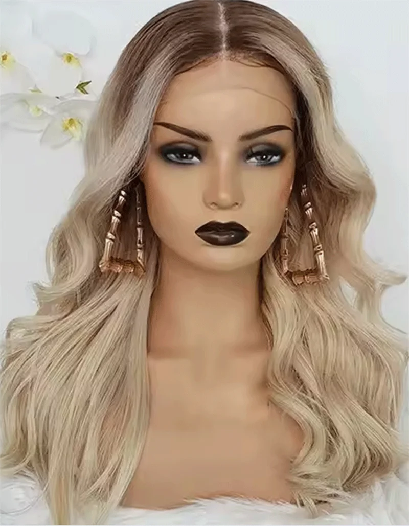 

Boby Wave Lace Wig Wavy Lace Front Wig Blonde Brown Lace Front Wig Synthetic Heat Resistant Wigs For Women Lace Part Wig