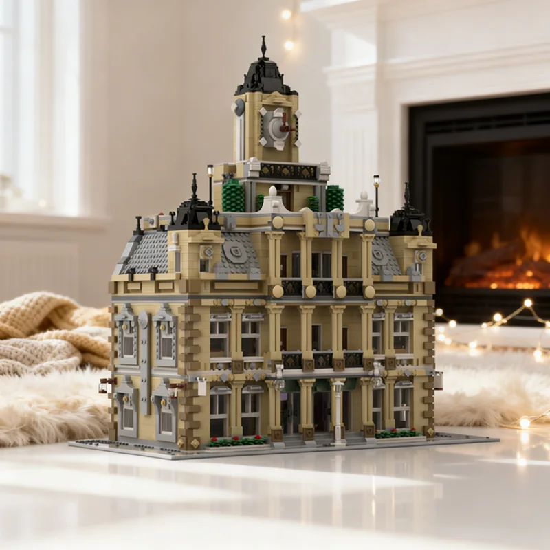 5009pcs MOC Modular Buildings The Courthouse 10278 Police Station X2 Sets Alternate Model Christmas Gift Desk