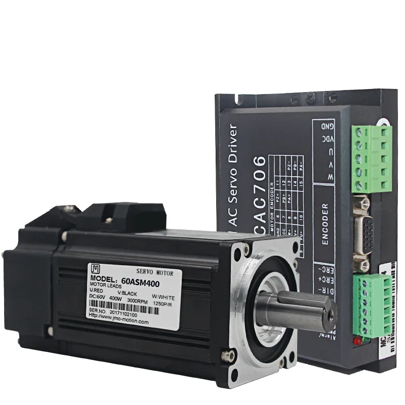400W low voltage AC servo motor driver set 1250 line 2500 line incremental encoder
