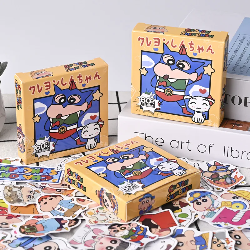 63Pcs Cartoon Crayon Shin-chan Stickers DIY Phone Guitar Laptop Notebook Suitcase Cup Waterproof Sticker Kids Toy image 3
