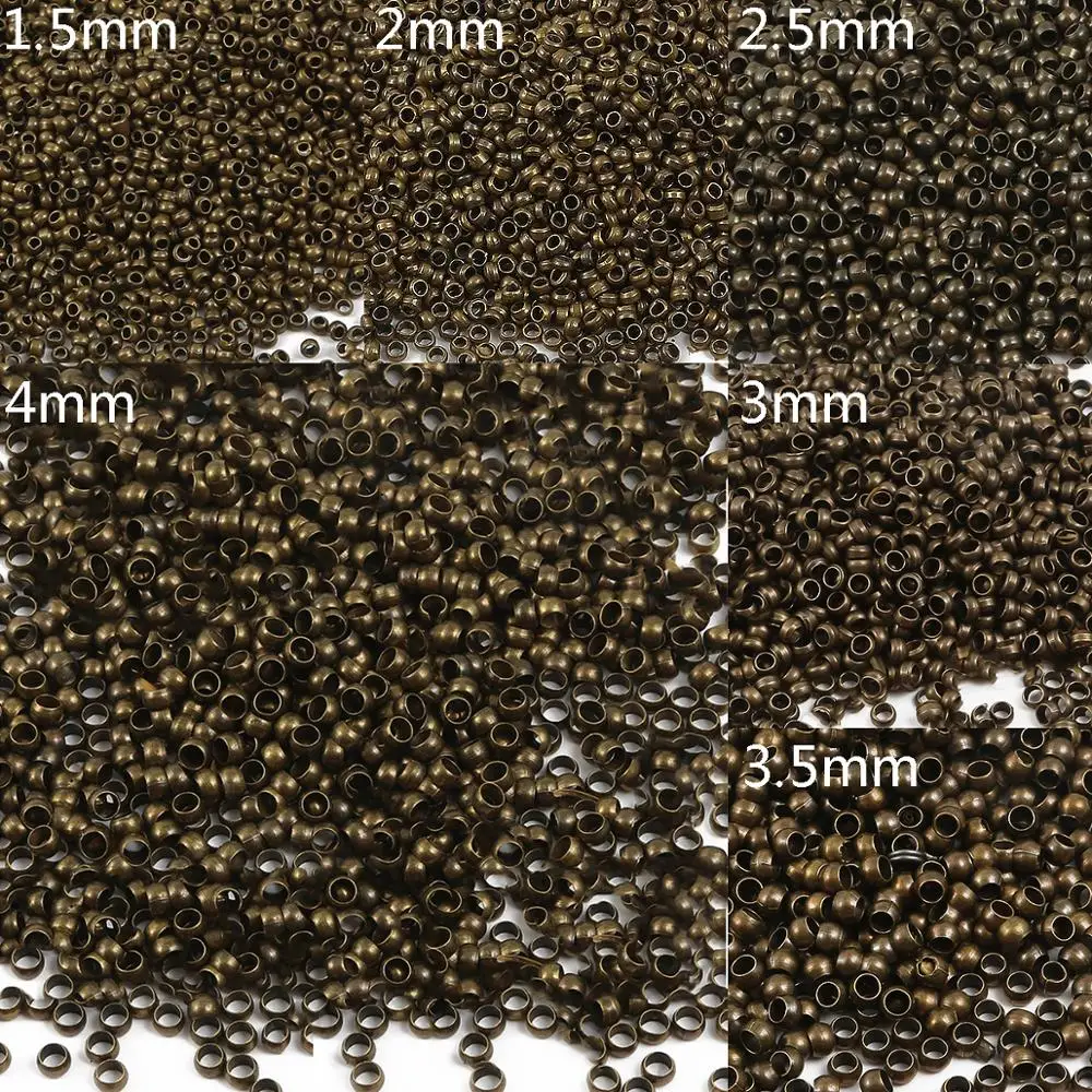 Wholesale 1.5/2/2.5/3/3.5/4mm Ball Crimp End Beads Stopper Spacer Beads For DIY Necklace Jewelry Making Findings Accessories