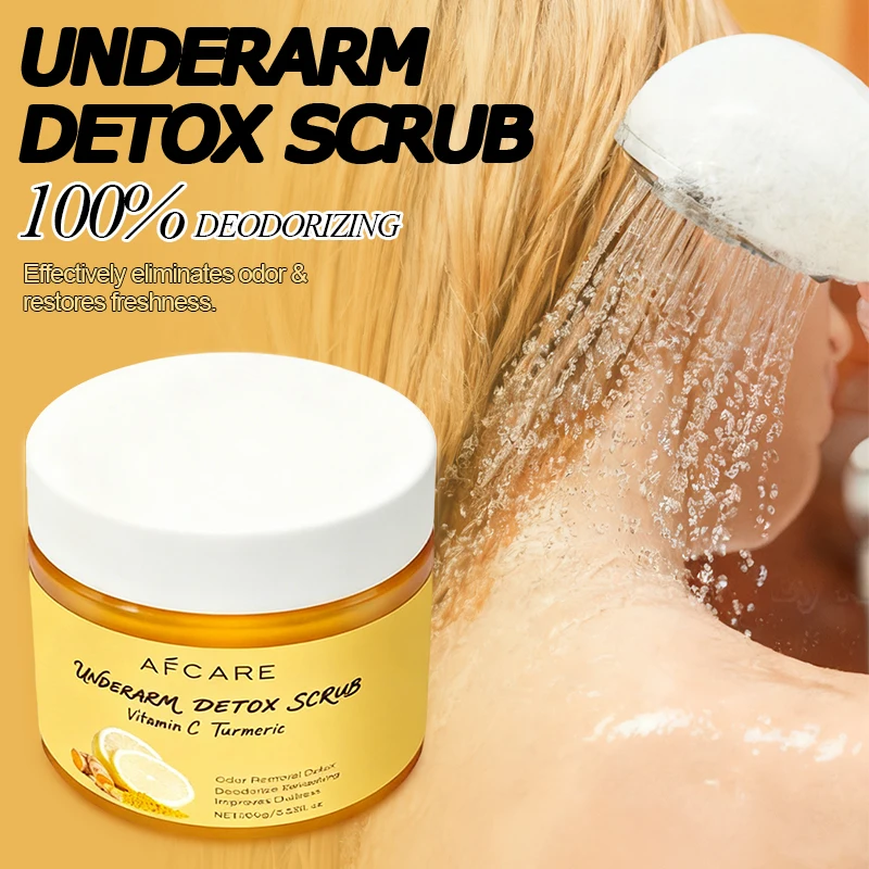 

Осветляющий очищающий скраб для кожи куркумы для темных внутренних бедер, зоны бикини, подмышек, натуральный отшелушивающий скраб для лица с куркумой