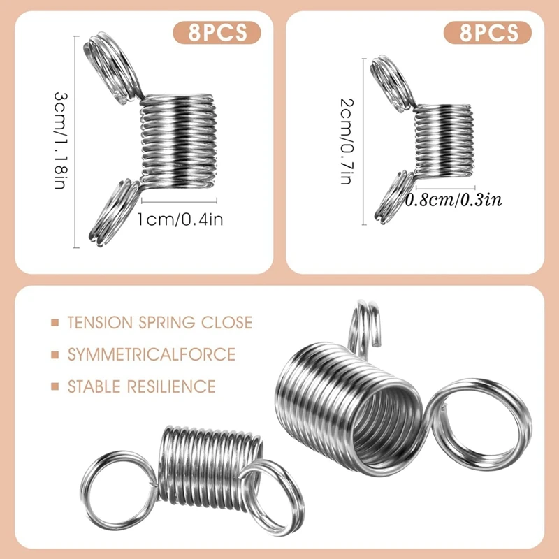 ABNO-16 Pcs Bead Stoppers, 8 Large And 8 Small Bead Stoppers For Jewelry Making Kumihimo-Supplies Bead Clamps Bead Stoppers