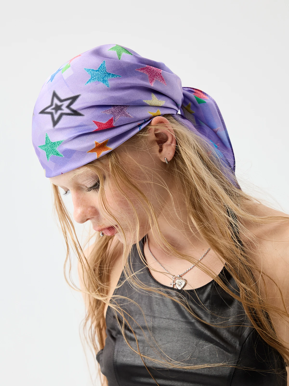 

Fashion Silk Scarf Gypsy Star Headscarf Women's Music Festival Square Scarf Chest Wear Accessories