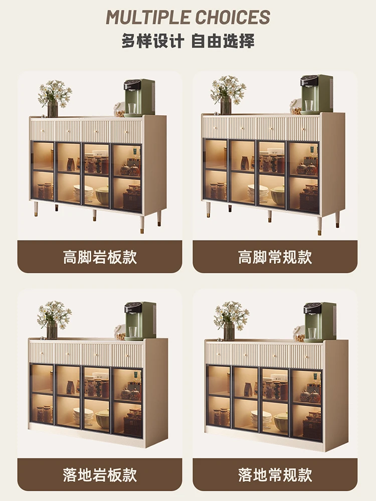 Slate dining side cabinet light luxury high-end locker large capacity deepening storage cabinet household French tea cabinet kit