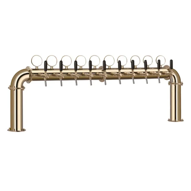 

Draft beer machine wine column stainless steel u-shaped 10-head wine column gold belt, desktop door type wine column