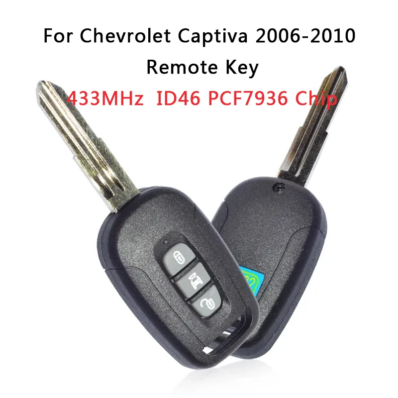 

TXK014030 Aftermarket for Chevrolet Captiva 2006-2010 Remote Key 3 Button 433MHz ID46 PCF7936 Chip