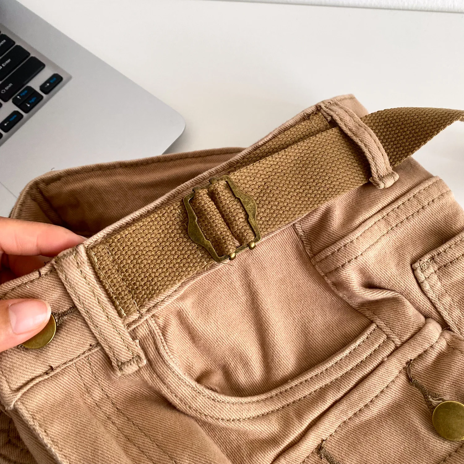 Women Denim Shorts Solid Cargo Short Button Pocket Mini Length Zipper Fly Empire Waist Loose Fit Streetwear Casual 2026 Summer