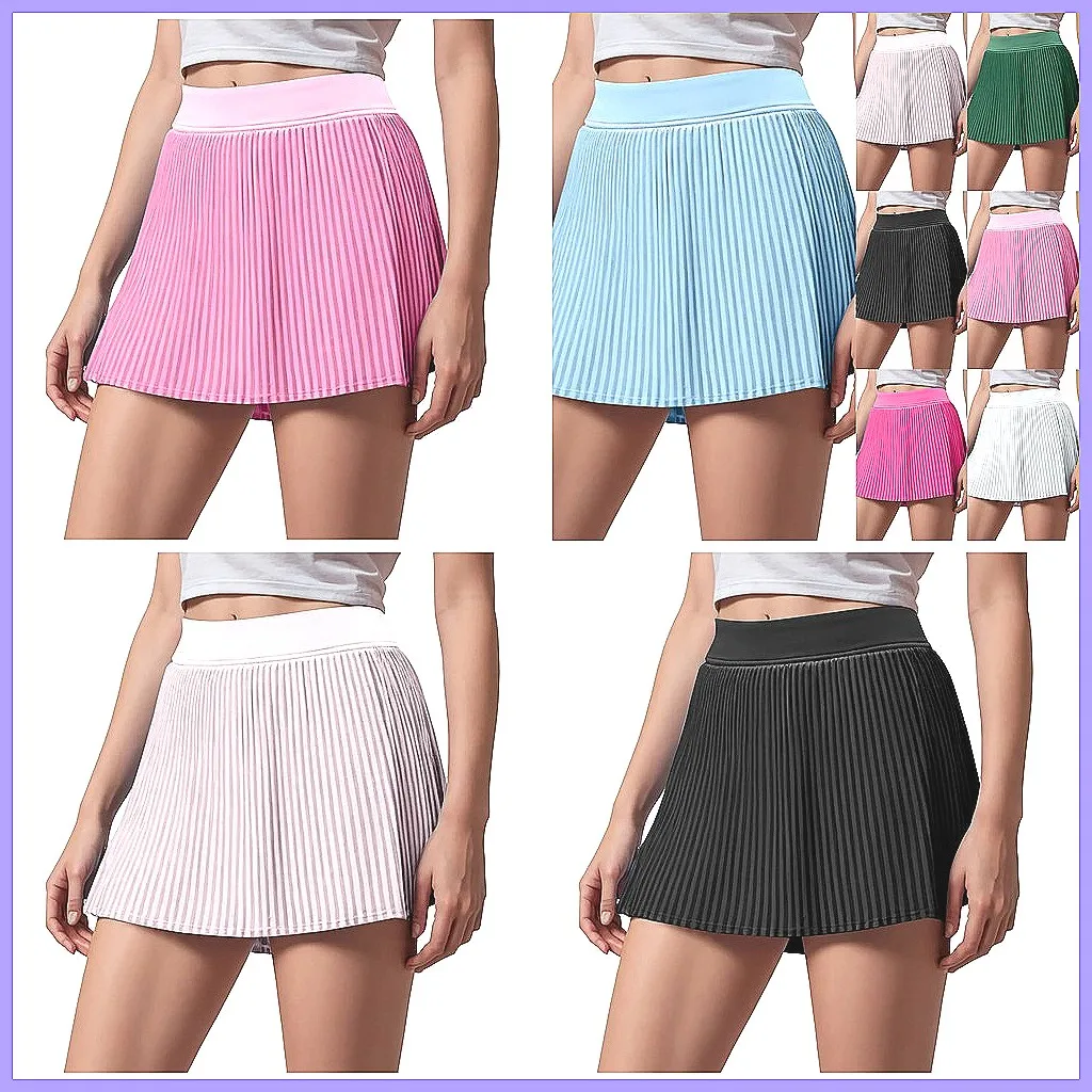 

Women's High Waisted Pleated Tennis Skorts with Shorts & Pocket - Lightweight Athletic Skirt
