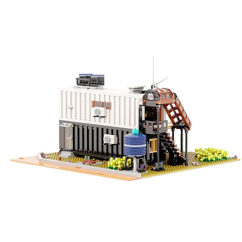 Street View Model Moc Building Blocks  Container House II Model Technology Brick DIY Assembly Construction Toy Holiday Gifts