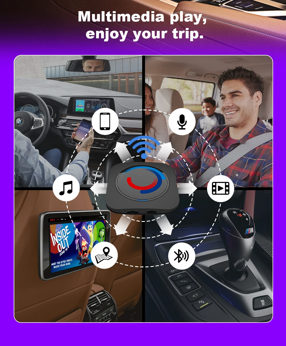 X-YUNS Carplay Adapter Kabellos 2026 AI Box Wireless CarPlay für BMW ID7 ID8 ID9 Android 16 Smart Carplay Adapter Android Auto – Detail 11