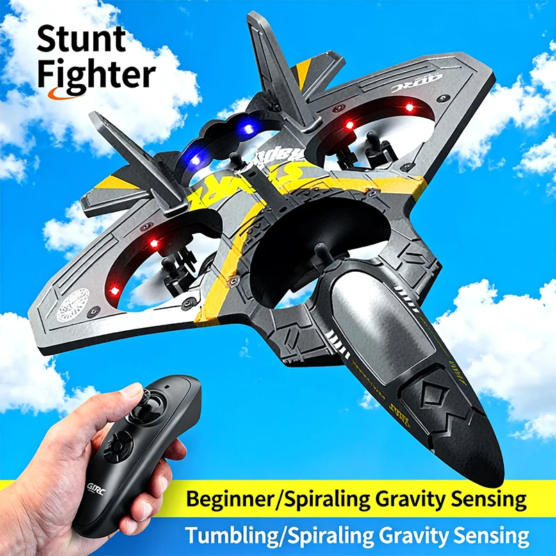 

Remote Control Fighter Jet - 2.4GHz RC Airplane, Foam Glider Drone with 2 Batteries, Easy to Fly Toys for Kids, Boys, Beginn