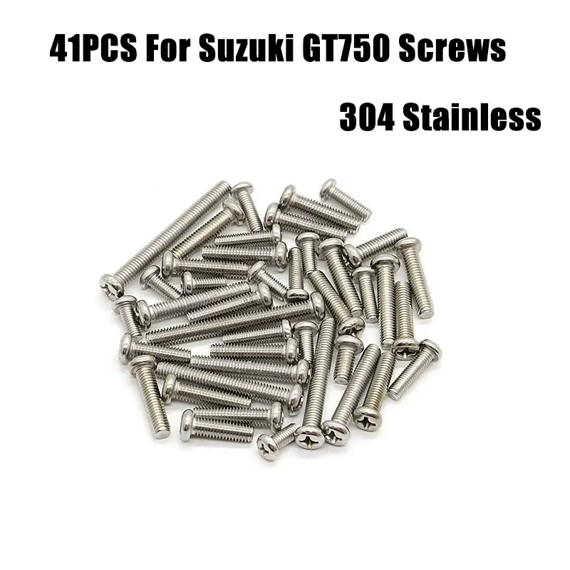 304 Stainless Steel For Suzuki GT750 Engine Crankcase Covers Bolts Screws repair fastener Kit 41Pcs bolts