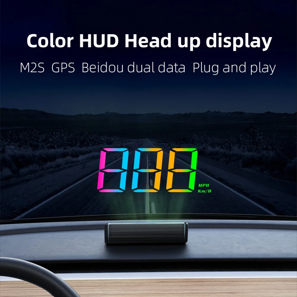 Color HUD GPS Dual Data Car Head-Up DisplayWindshield Display Screen Meter Speed For All Cars, Buses, Trucks, Bicycles, Scooters