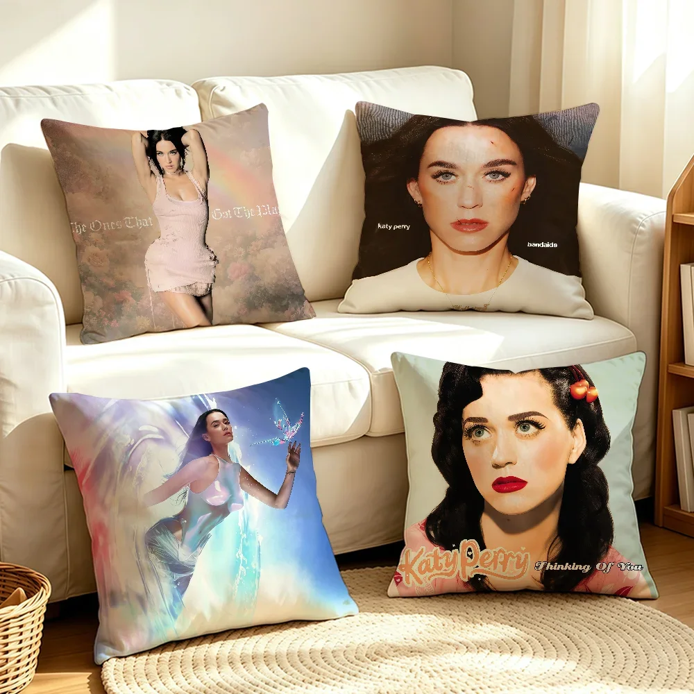 Singer K-Katy P-Perry-S cushion cover Soft Smooth Pillow Case Hidden Zipper Washable Decorative Couch Office Gift