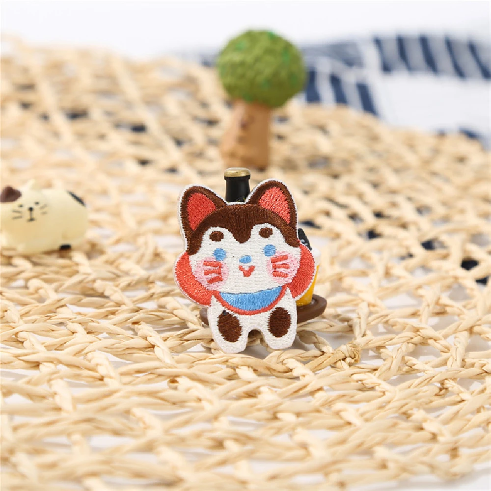 1 Piece Stick on Embroidery Patch Cartoon Takoyaki Dharma Haruhi Puppy Stickers Clothing DIY Decoration Accessories