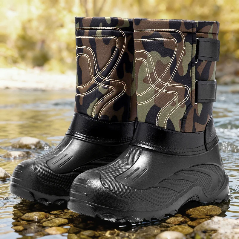 

Зимние высокие зимние сапоги с флисовой, утолщенной, водонепроницаемой и нескользящей хлопковой обувью.
