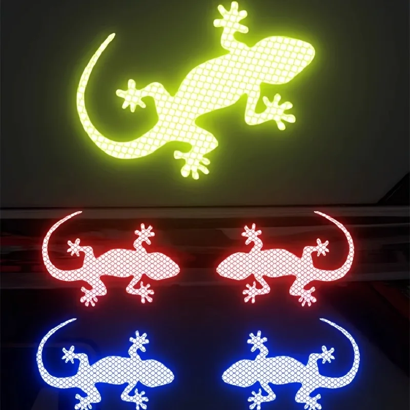2-Pack Reflective Gecko Car Stickers – Vinyl Decals for Cars, Motorcycles & Trucks, Rear Wing Decoration and Scratch Cover