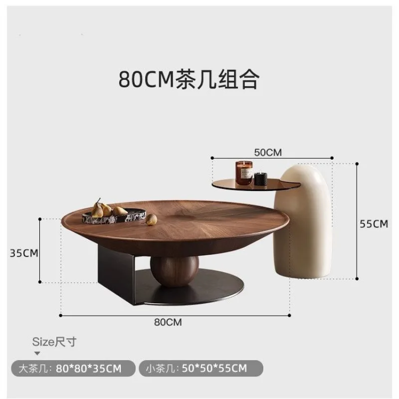 Italian round flying saucer coffee table light luxury modern simple minimalist living room household small apartment creative