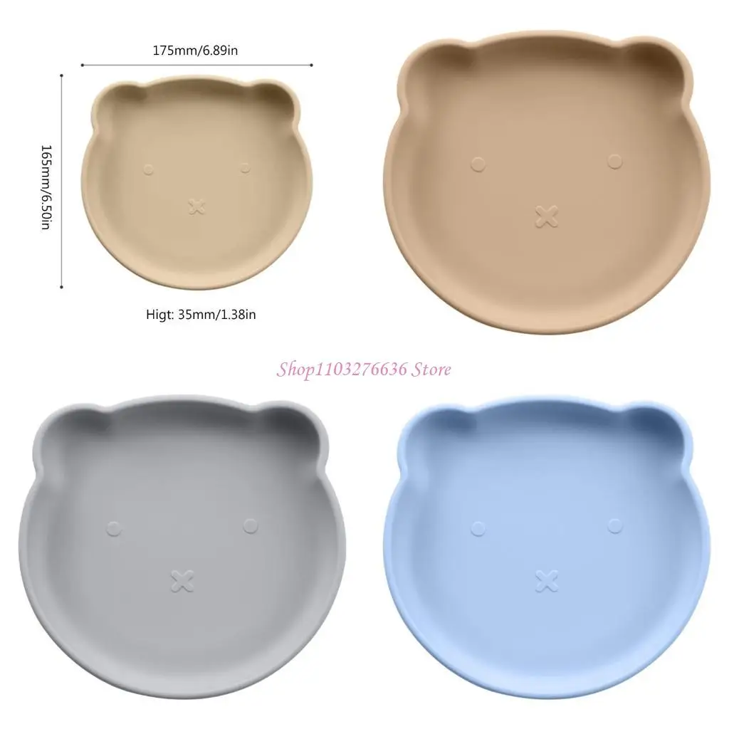 

R6FD Upgraded Kids Silicone Animal Suction Plate Baby Plate Cartoon Kids Plates Lightweight Toddlers Plate Durable
