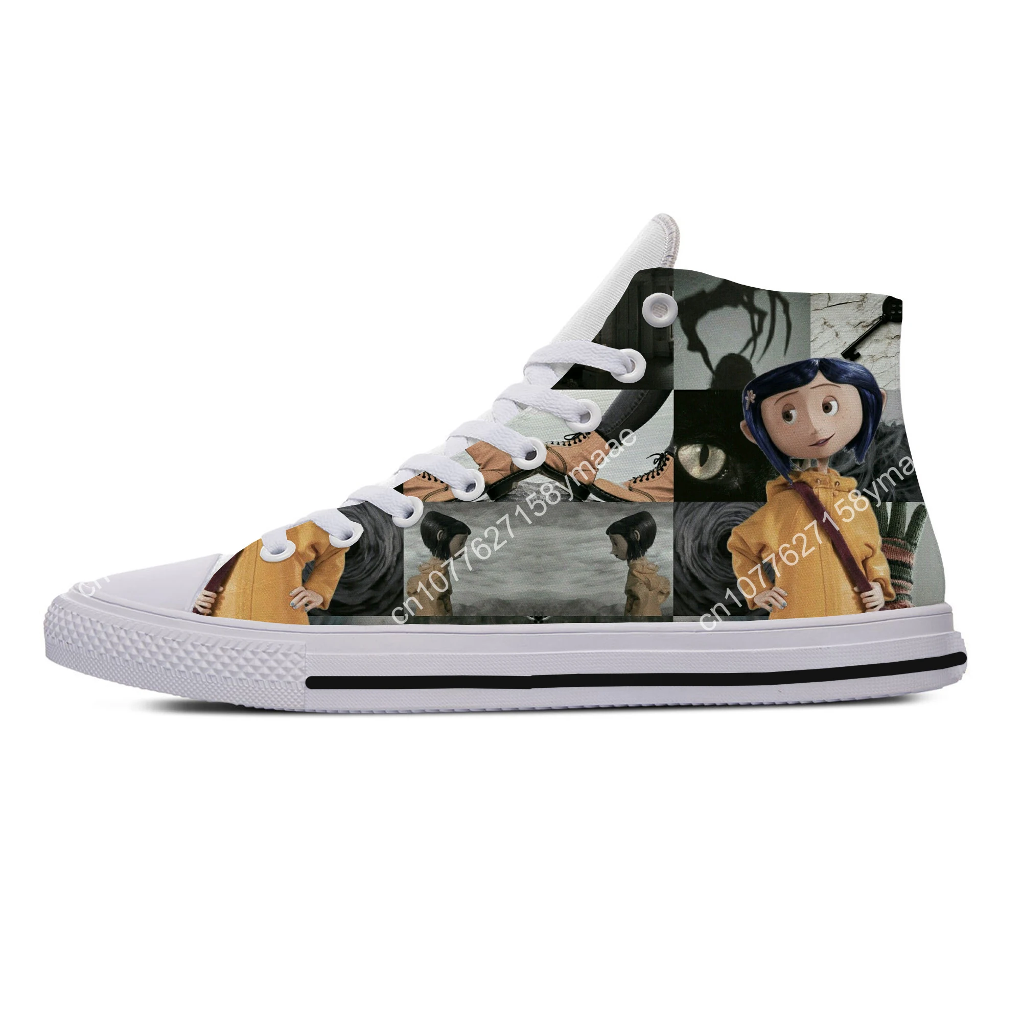 Hete Zomer Vrouw Man Casual Schoenen Handigheid Cartoon Leuke Grappige Coraline De Geheime Deur Schattige Cartoon Custom Sneakers Board Schoenen