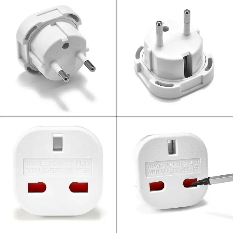 UK To EU Euro Electric Travel Adapter EU Plug Adapter Socket Electrical Plug Converter Outlet UK AC Power Wall Charger Sockets view 4
