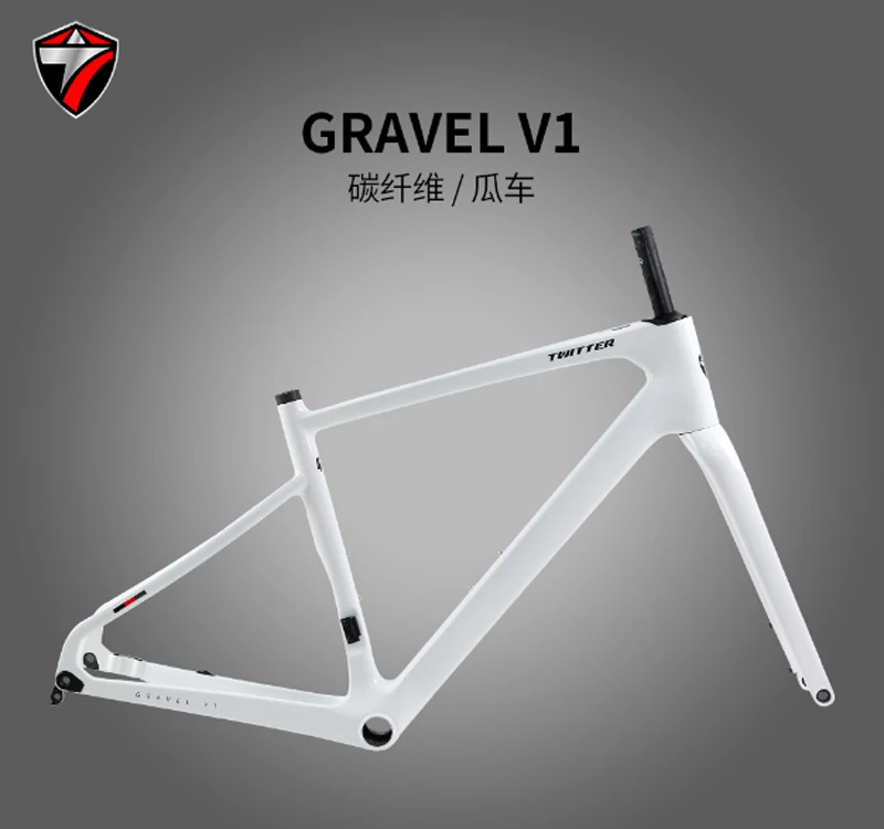 

Carbon Gravel Bike Frameset Road Bike Frame Disc Brake Thru Axle 12x142mm Disc Brake 700C 40C Inner Cable DPD EU UK