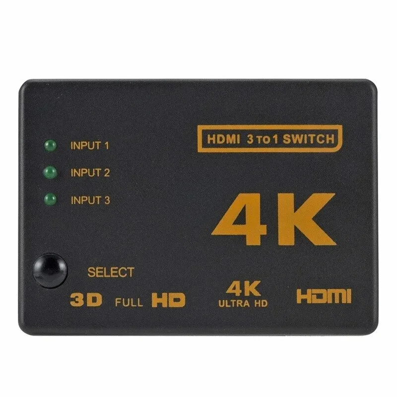 GRWIBEOU 4K*2K 3D Mini 3 Port HDMI-compatible Switch 1.4b 4K Switcher Splitter 1080P 3 in 1 out Port Hub for DVD HDTV Xbox PS3 image 4