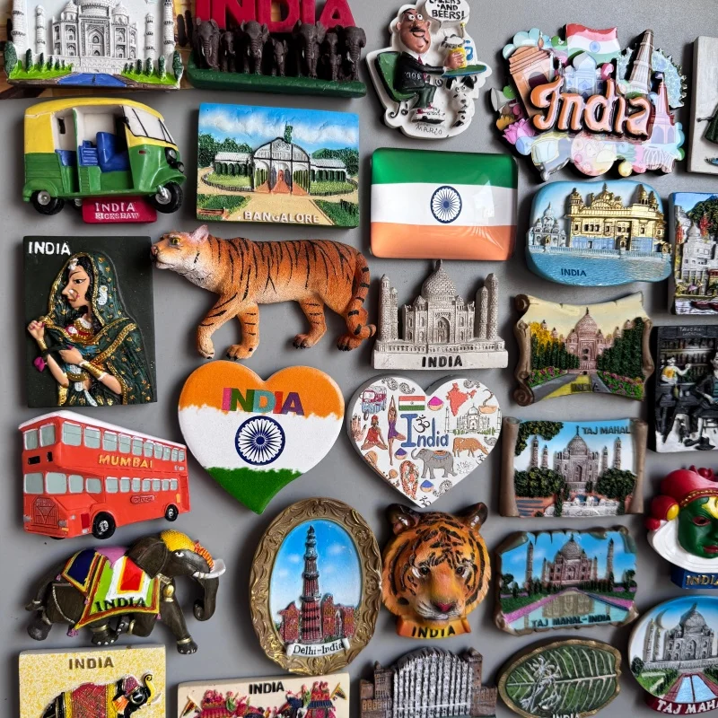 India Fridge Magnet Tourism Souvenir Rajasthan Bangalore 3D Resin Painted Crafts Magnets for Refrigerators Sticker Home Decor