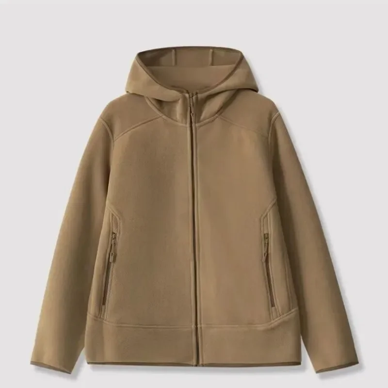 

Men's Winter Hooded Thick Fleece Jacket Trend Zip Sweatshirts Loose Warm Coats Outdoor Sweatshirt Luxury Men Winter Jacket Tops