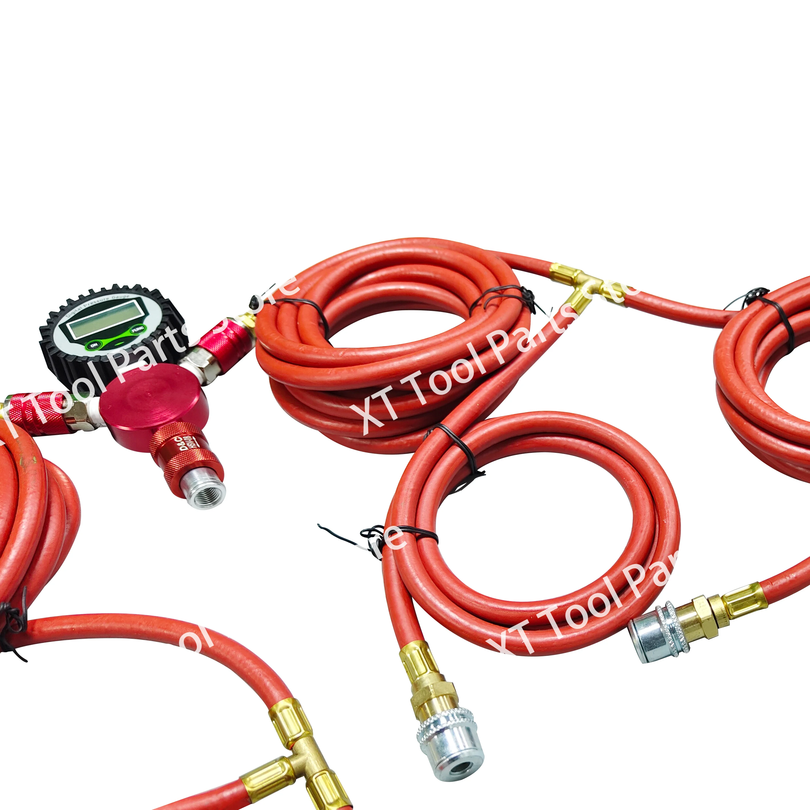 Air manifolds with digital gauge 4 way air hose tire inflation deflation kits