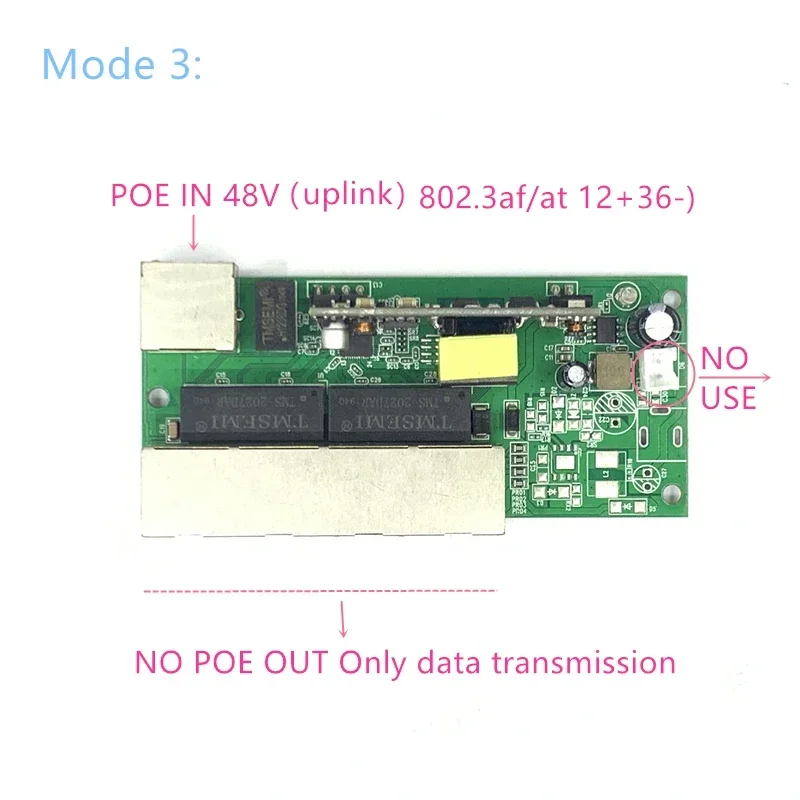 Saklar POE daya mundur POE, IN/OUT5V/12V/24V 90W/5 = 315W 100mbps 802.3AT 45 + 78-dc5v ~ 35V seri jarak jauh POE Force