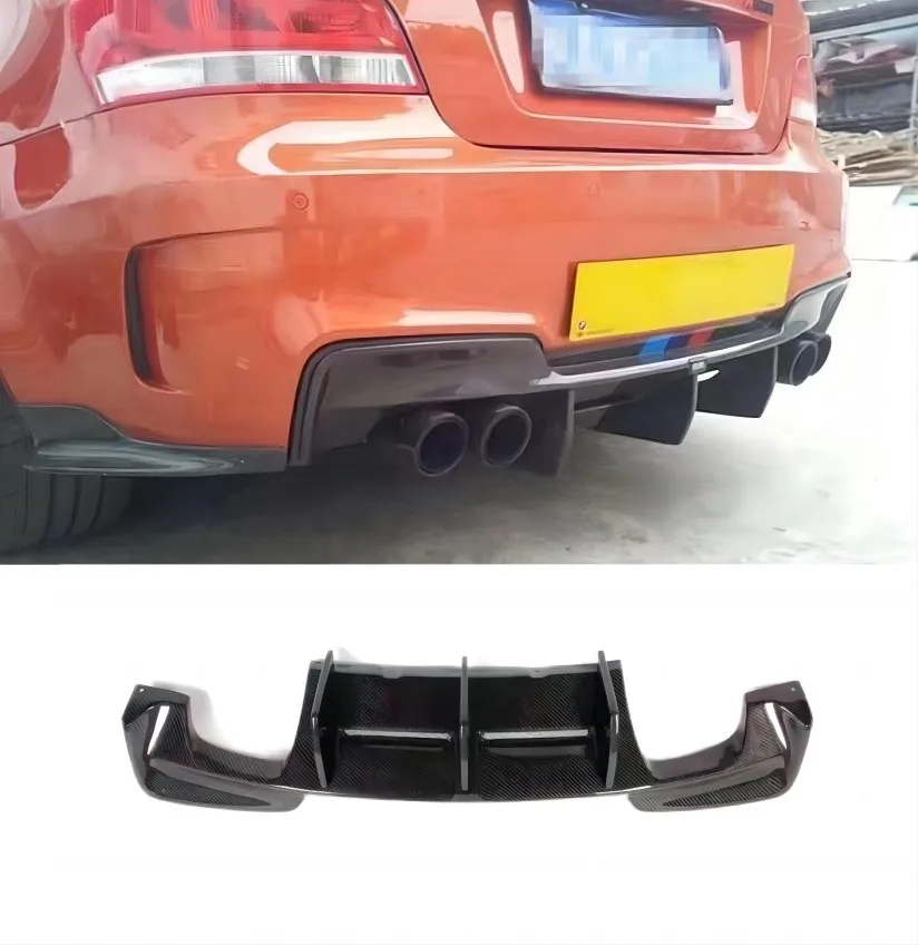 

Carbon Fiber Rear Bumper Exhaust Diffuser Lip Spoiler for BMW 1 Series E82 M Base Coupe 2-Door 1M Bumper Only 2011 - 2017