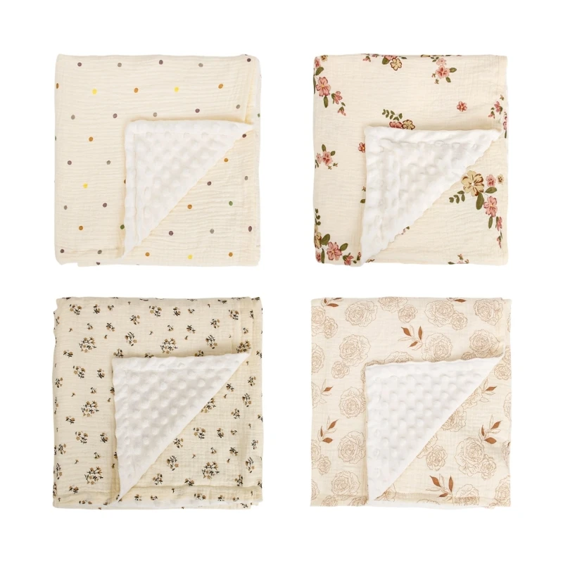 Breathable Wrap Baby Quilt for Toddlers Newborns Infant Bath Towel Receiving Blanket Pram Blanket 100x100cm