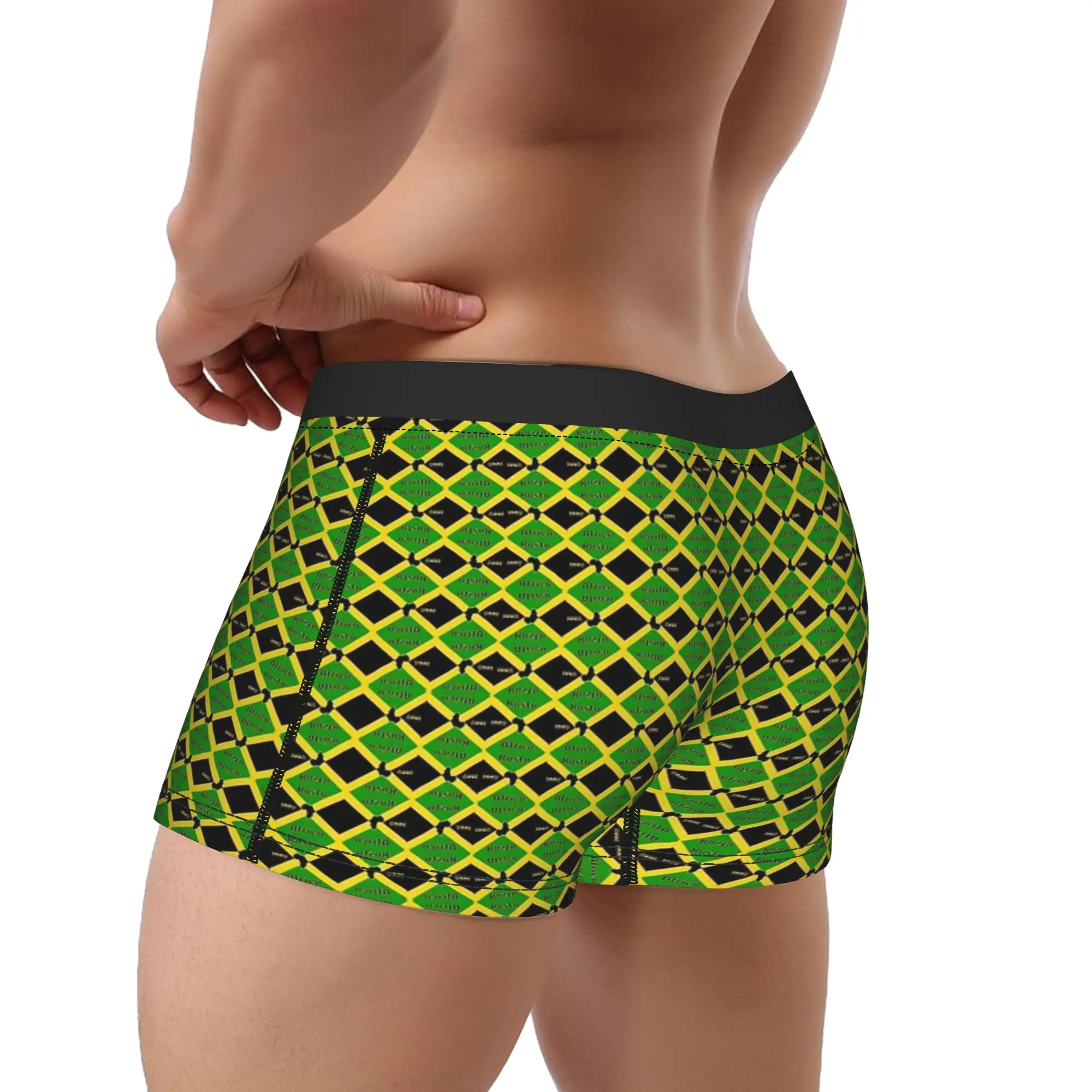 PAINTING FUNNY GREAT JAMAICA Underwear  Man Underpants Pattern Breathable Boxershorts Hot Sale Boxer Brief Plus Size