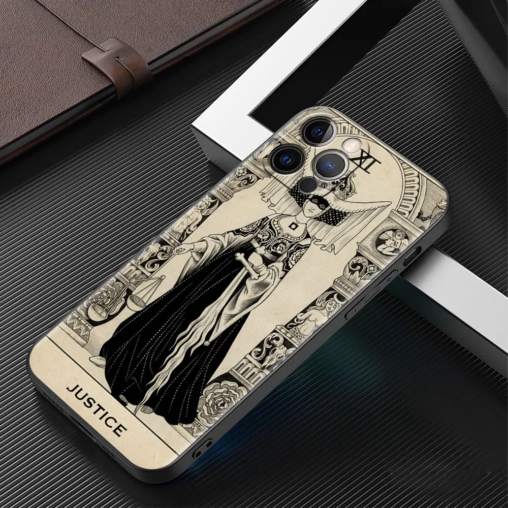 Soft Phone Capas For Apple iPhone 11 7 8 12 13 Pro Max XR 14 15 Plus Quakeproof Case Tarot Card Cover Funda