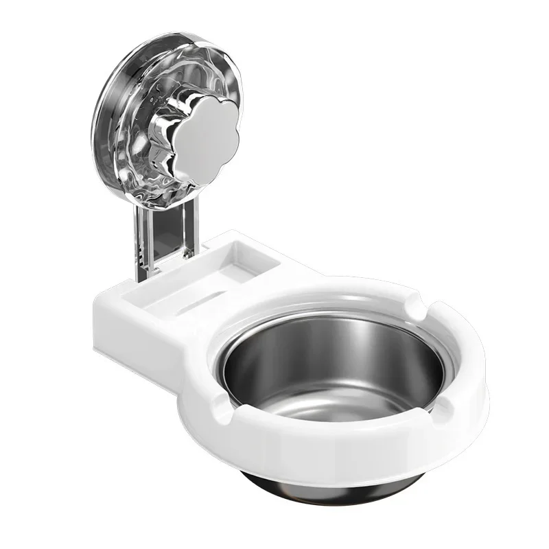 Hot Suction Cup Toilet Ashtray Wall Mounted Non Perforated High-end Stainless Steel Ashtray for Household Toilets and Bathrooms