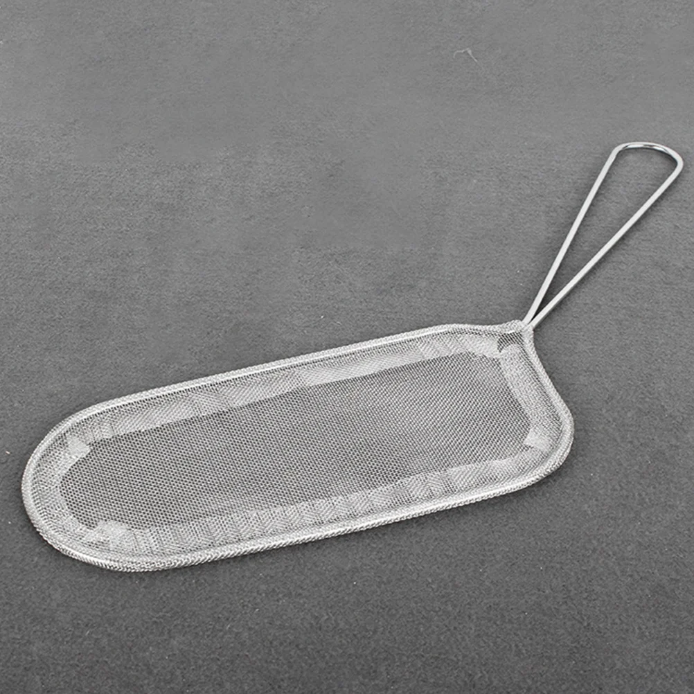 

2pcs Stainless Steel Frying Basket Long Handle Heat Resistant Oil Separation Mesh Container For Kitchen Restaurant Hotel Use