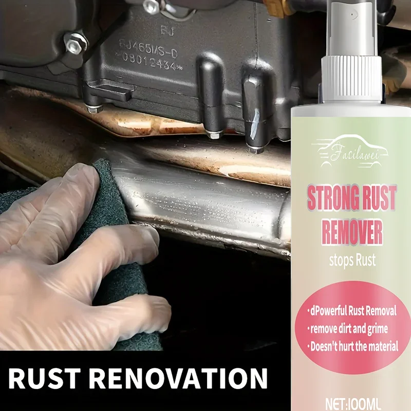 Universal Rust Removal Spray, Iron Out Rust Converter Spray, Metal Rust Remover, for Automobile Parts, Tires, Rims, Door