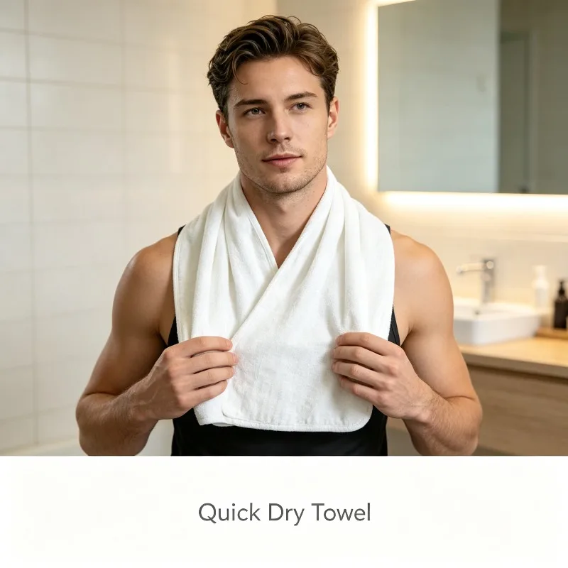 Large Absorbent Cotton Gauze Neck Sweat Towel for Men Ideal for Running Sports Hiking Outdoor Daily Use