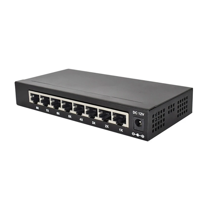 

Ethernet Splitter 8-Port Gigabit Heat Dissipation Iron Shell Anti-Shielding Network Switch For PC Router