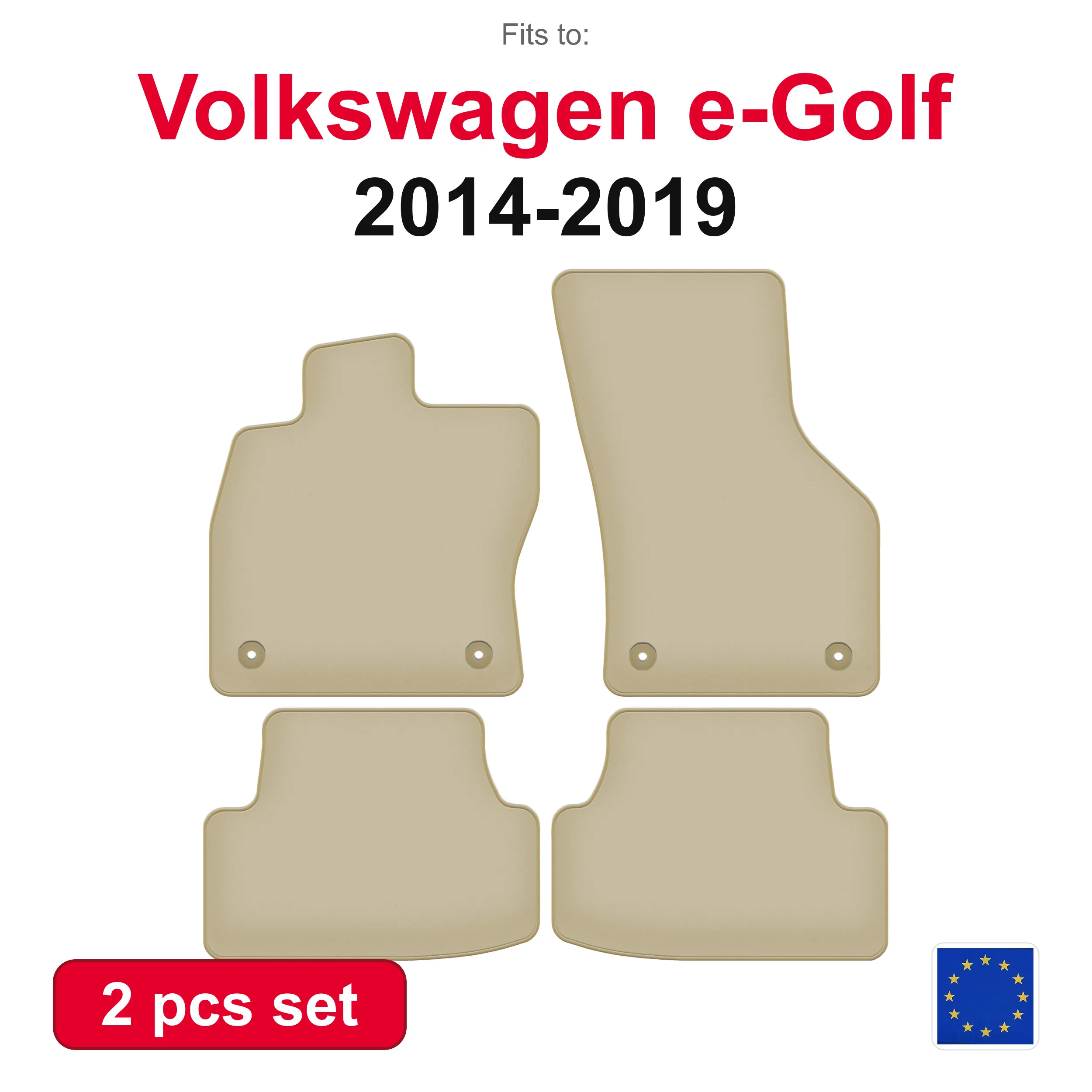 PREMIUM-Autovelourmatten für Volkswagen Golf VIII Alltrack, Kombi, Variant (2019-) -beige (4 Stück) passgenaues Autofußmatten-Set