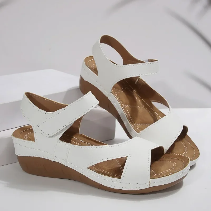 Shoes for Women 2025 Plus Size Open Toe Women's Sandals Casual Sandals Women Round Toe Wedges Outdoor Shoes LadiesZapatos Mujer
