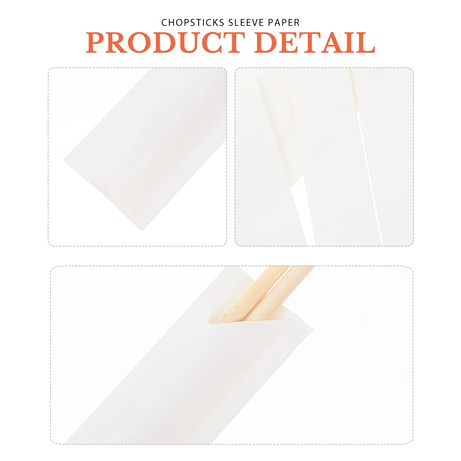 

100pcs Chopsticks Sleeve Paper Disposable Cutlery Bags Simple Design Material Portable Packaging Storage Household